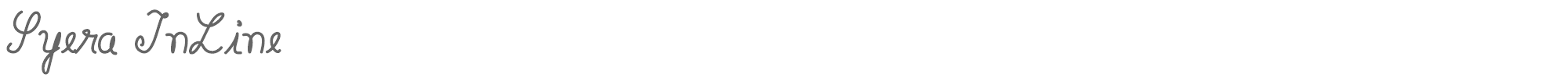 Sample characters Syera InLine Font